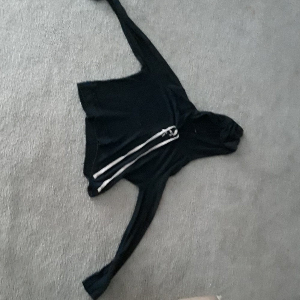 Womens cropped loose knit hoodie